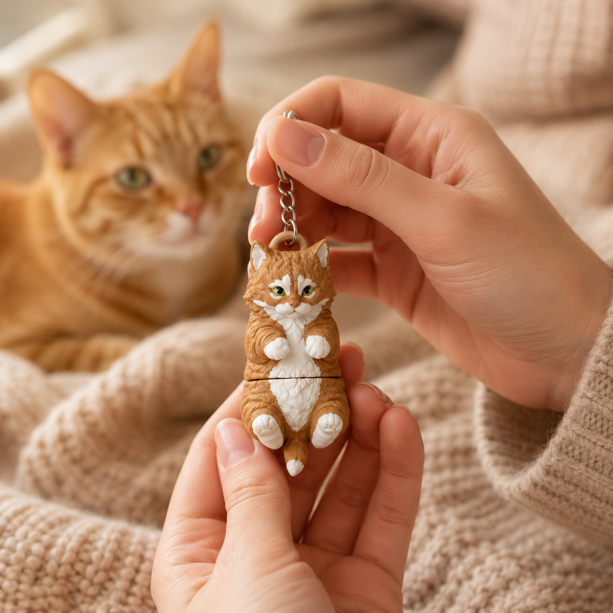 Porte-clef Chat Tigré Roux