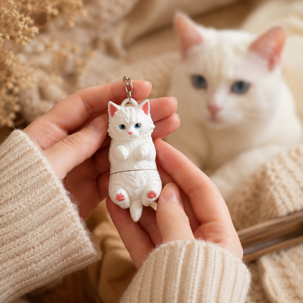 Porte-clef Chat Blanc